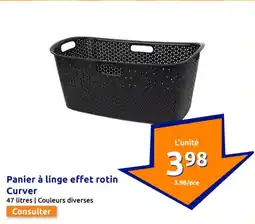 Action Panier à linge effet rotin Curver offre