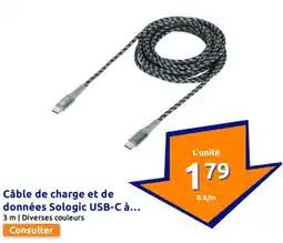 Action Câble de charge et de données Sologic USB-C à offre