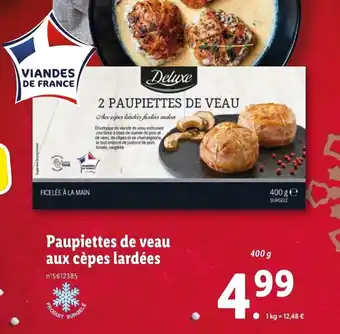 Lidl Paupiettes de veau aux cèpes lardées offre