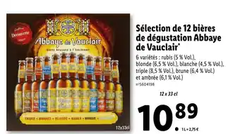 Lidl Sélection de 12 bières de dégustation abbaye de vauclair offre