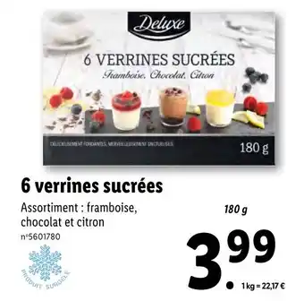 Lidl 6 verrines sucrées offre