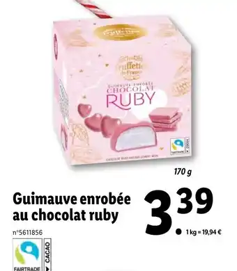 Lidl Guimauve enrobée au chocolat ruby offre
