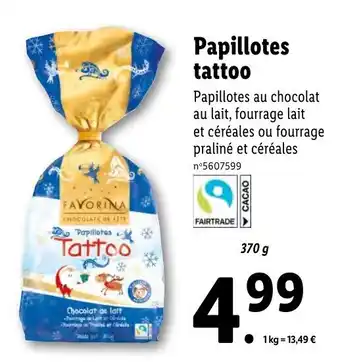 Lidl Papillotes tattoo offre