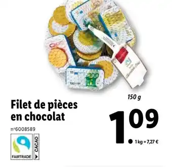 Lidl Filet de pièces en chocolat offre