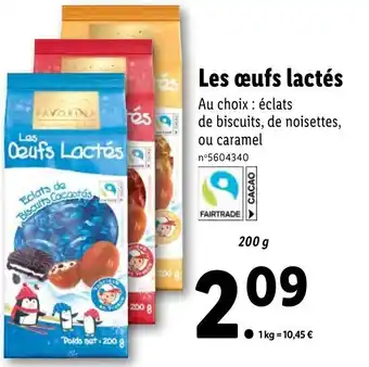 Lidl Les œufs lactés offre