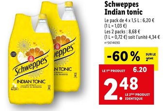 Lidl Schweppes indian tonic offre