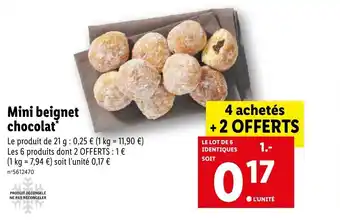 Lidl Mini beignet chocolat offre