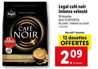 Lidl Legal café noir intense velouté offre
