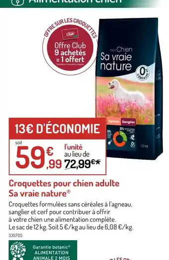 Botanic Sa vraie nature Croquettes pour chien adulte offre