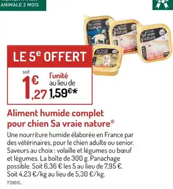 Botanic Sa vraie nature Aliment humide complet pour chien offre