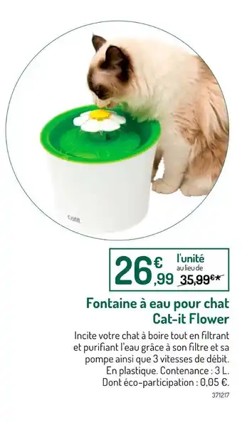 Botanic Fontaine à eau pour chat Cat-it Flower offre