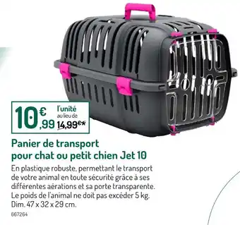 Botanic Panier de transport pour chat ou petit chien Jet 10 offre