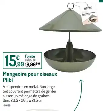 Botanic Plibi Mangeoire pour oiseaux offre