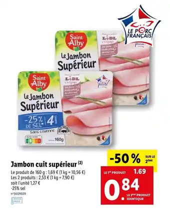 Lidl Jambon cuit supérieur offre