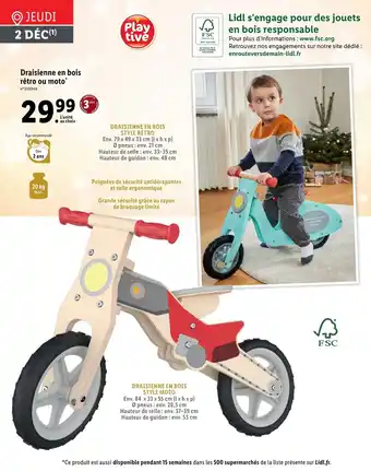 Lidl Draisienne en bois rétro ou moto offre