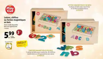 Lidl Lettres, chiffres ou formes magnétiques en bois offre