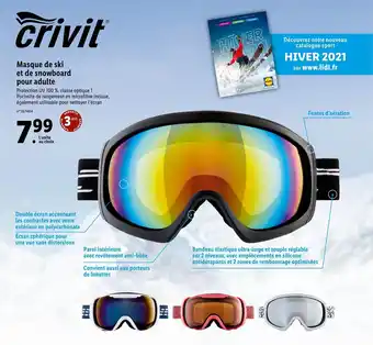 Lidl Masque de ski et de snowboard pour adulte offre