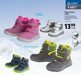 Lidl Bottes d'hiver enfant offre
