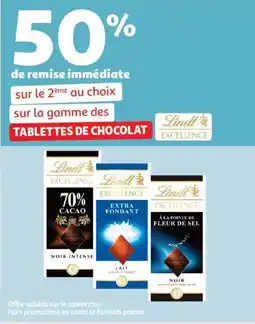 Auchan Supermarché LINDT Tablettes de chocolat offre