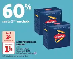 Auchan Supermarché BARILLA Pâtes penne rigate offre