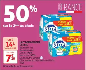 Auchan Supermarché LACTEL Lait demi-écrémé offre