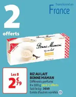 Auchan Supermarché BONNE MAMAN Riz au lait offre