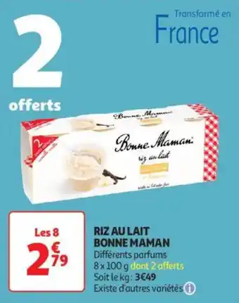 Auchan Supermarché BONNE MAMAN Riz au lait offre