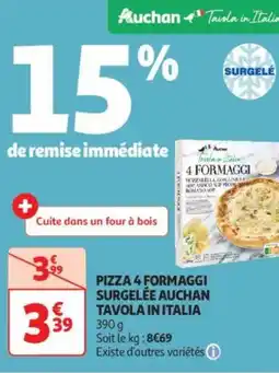 Auchan Supermarché Pizza 4 formaggi surgelée auchan tavola in italia offre