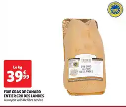 Auchan Supermarché Foie gras de canard entier crudes landes offre