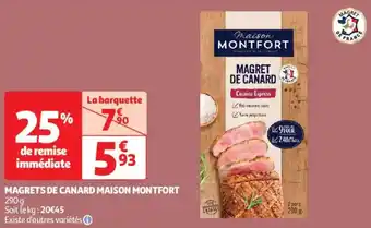 Auchan Supermarché MAISON MONTFORT Magrets de canard offre