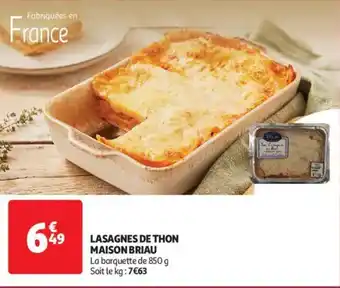 Auchan Supermarché Lasagnes de thon maison briau offre