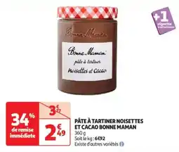 Auchan Supermarché BONNE MAMAN Pâte à tartiner noisettes et cacao offre