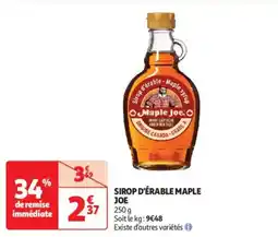 Auchan Supermarché MAPLE JOE Sirop d'érable offre