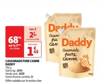 Auchan Supermarché DADDY Cassonade pure canne offre