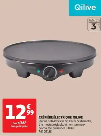 Auchan Supermarché QILIVE Crêpière électrique offre