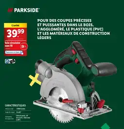 Lidl Parkside scie circulaire sans fil offre