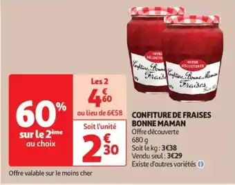 Auchan Supermarché BONNE MAMAN  Confiture de fraises offre