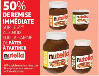 Auchan Supermarché NUTELLA Sur la gamme de pâtes à tartiner offre