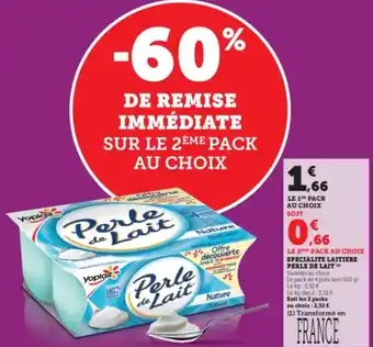 Hyper U PERLE DE LAIT Specialite laitiere offre