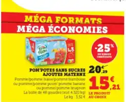 Hyper U POM POTES Sans sucres ajoutes materne offre