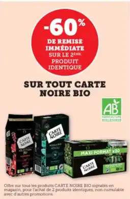 Hyper U CARTE NOIRE Sur tout bio offre