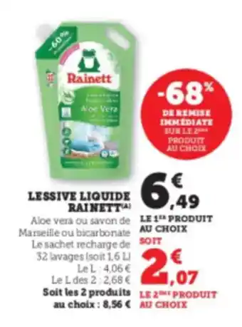 Hyper U RAINETTA Lessive liquide offre