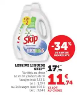 Hyper U SKIP Lessive liquide offre