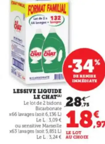 Hyper U LE CHAT Lessive liquide offre