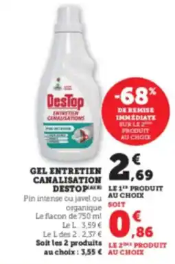 Hyper U DESTOP Gel entretien canalisation offre