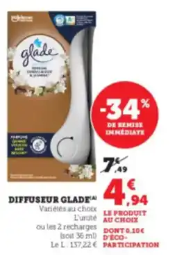 Hyper U GLADE Diffuseur offre