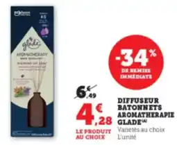 Hyper U GLADE Diffuseur batonnets aromatherapie offre