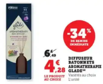 Hyper U GLADE Diffuseur batonnets aromatherapie offre