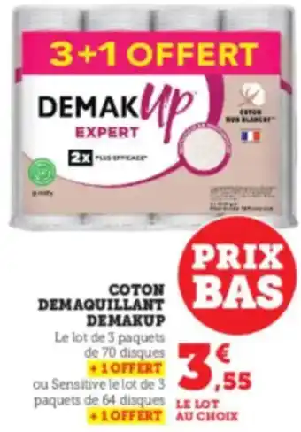 Hyper U DEMAKUP Coton demaquillant offre