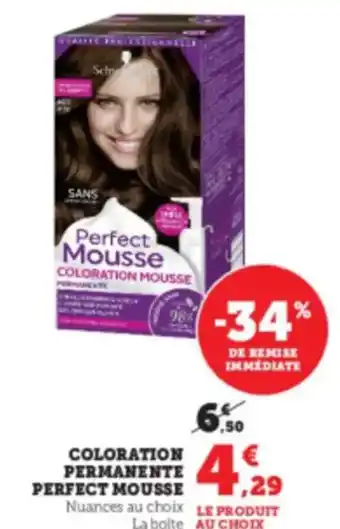 Hyper U PERFECT MOUSSE Coloration permanente offre